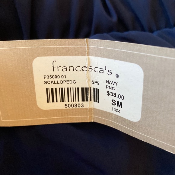 Navy Scallop Tie Shorts - Picture 4 of 4